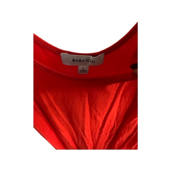 RED FITTED MIDI BABATON DRESS - Picture 3 of 4